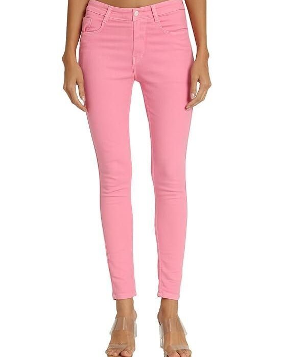 Comfortable Women High Waist Stretchable Skinny Fit Denim Solid Jeans