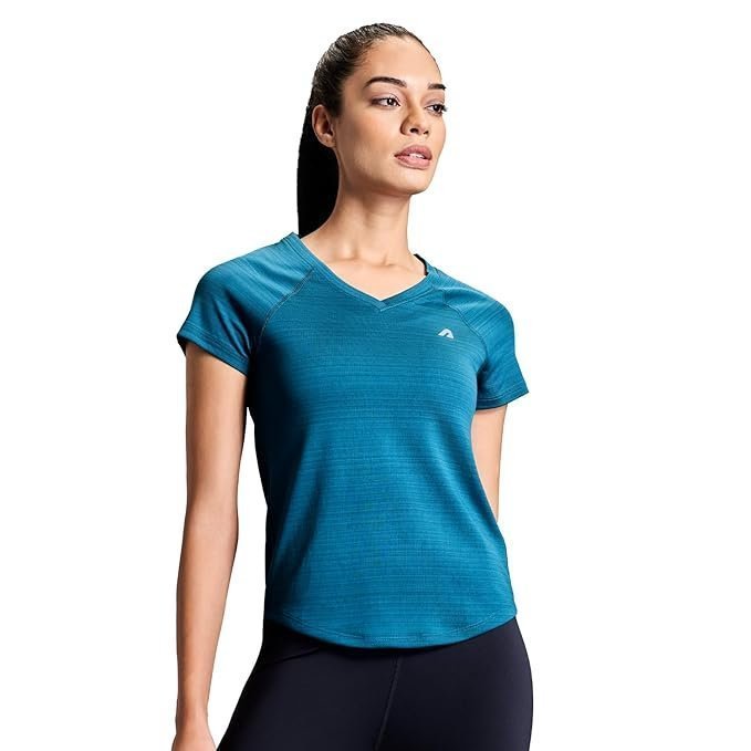 Gym T Shirt for Women V Neck Regular Tshirt for Women Quick Dry Active Wear T Shirts for Woman Dry Fit Polyester t Shirts for Women for Gym & Sports Wear Anti Odor Women T Shirt