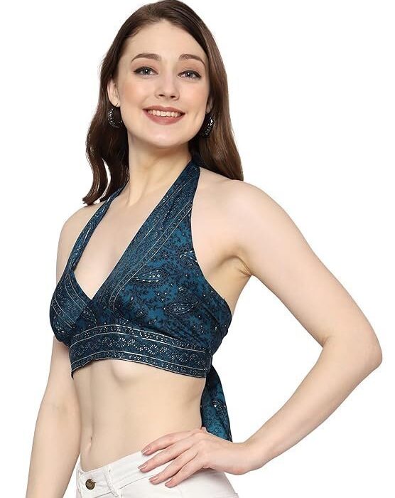 Women & Girls' Casual Crop Top V Neck Sleeveless Tops Backless Halter Tie Up Adjustable top Free Size Chic and Comfortable Fashion Any Occasion