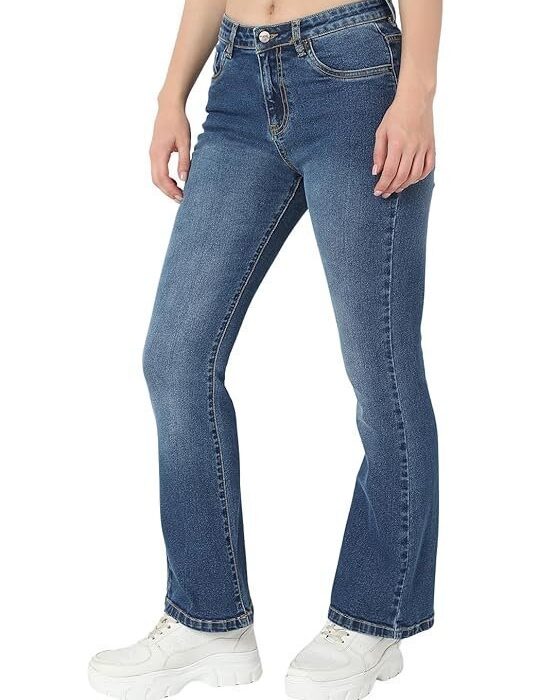 Mid Rise Womens Boot Cut Jeans