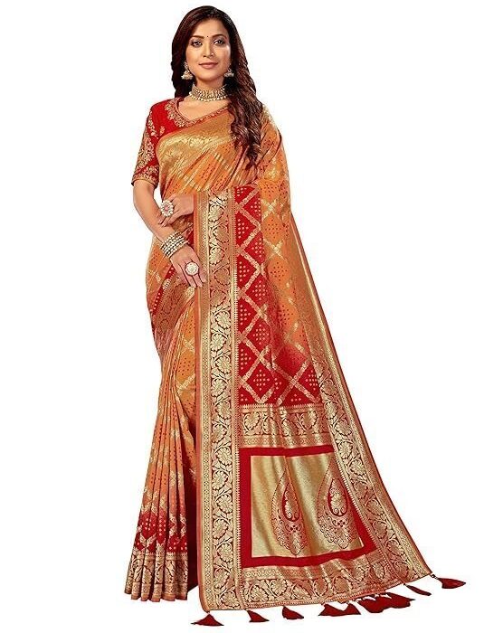 Banarasi Silk Traditional saree with Unstitch Heavy Blouse Piece