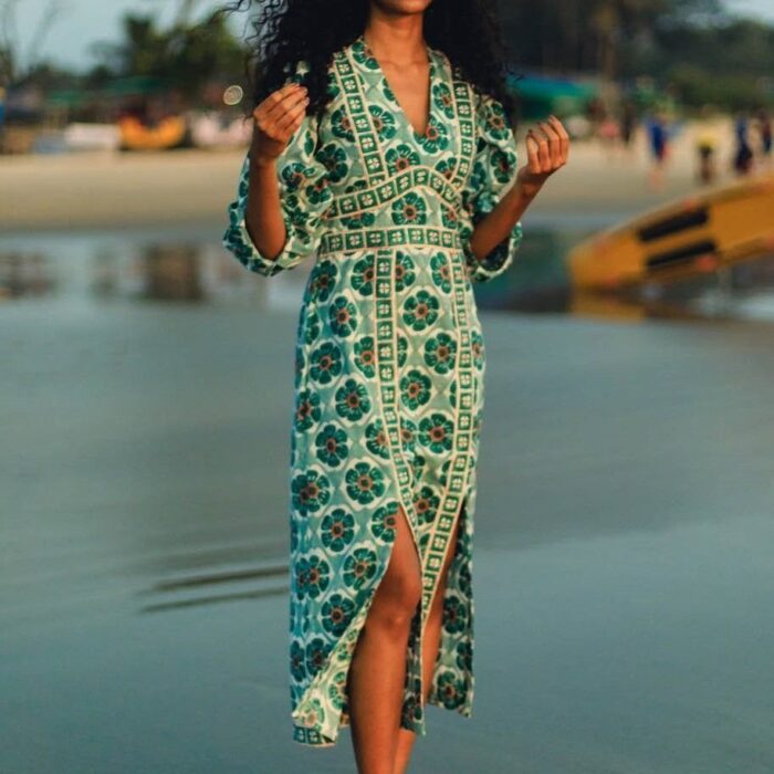 White Palm Dress